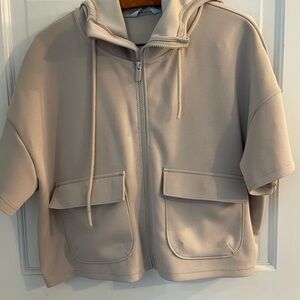 Butter, soft, short sleeve zip up sweatshirt
